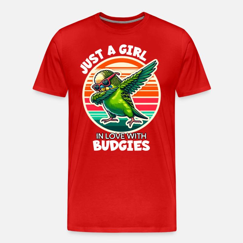 Fille Aime Perruche - T-shirt bio Premium Homme - rouge