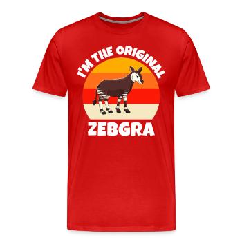 Forest Giraffe Okapi - Men's Premium Organic T-Shirt - red - Front - Damien (186cm)
