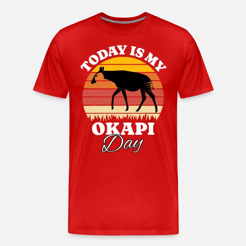 Girafe forestière Okapi - T-shirt bio Premium Homme - rouge