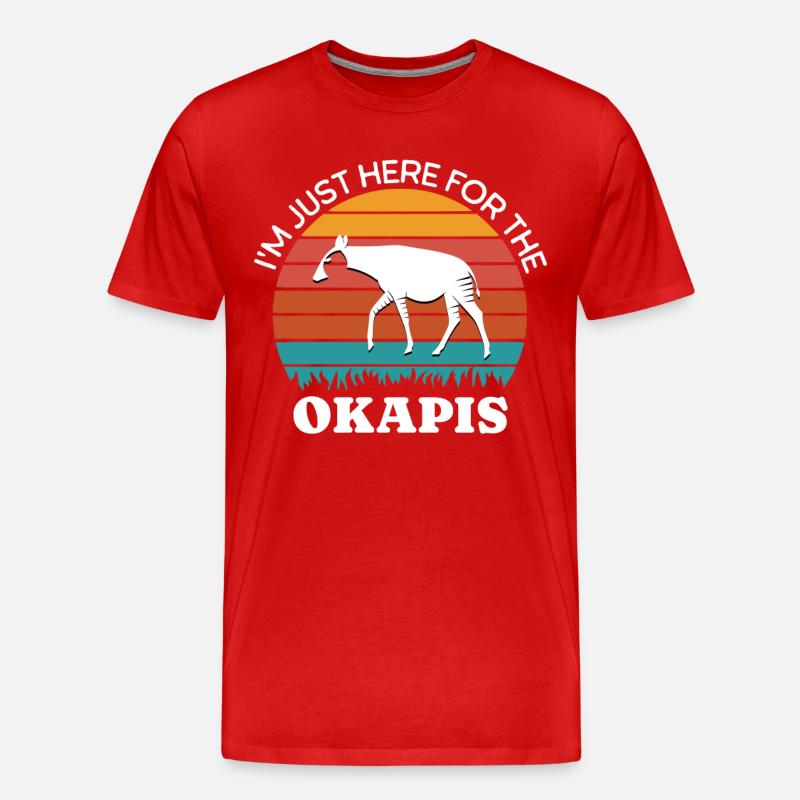 Okapi Waldgiraffe Sprüche - Männer Premium Bio T-Shirt - Rot