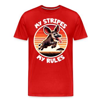 Okapi Sayings - Men's Premium Organic T-Shirt - red - Front - Damien (186cm)