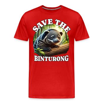 Save Marderbär - Men's Premium Organic T-Shirt - red - Front - Damien (186cm)