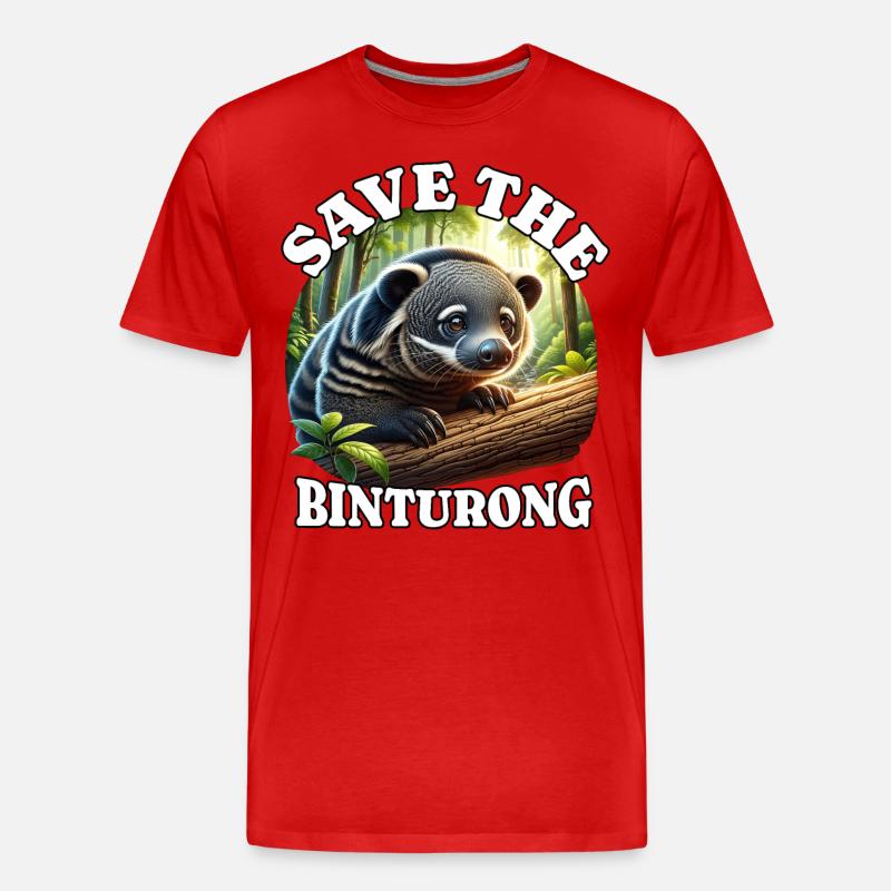 Save Marderbär - Männer Premium Bio T-Shirt - Rot