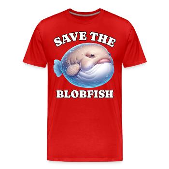 Save Blobfish - Men's Premium Organic T-Shirt - red - Front - Damien (186cm)
