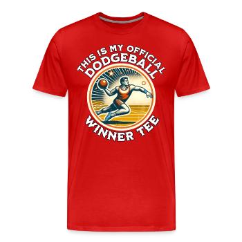 Joueur de ballon chasseur - T-shirt bio Premium Homme - rouge - Devant - Damien (186cm)