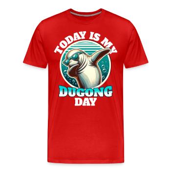 Seekuh Dugong - Männer Premium Bio T-Shirt - Rot - Vorne - Damien (186cm)