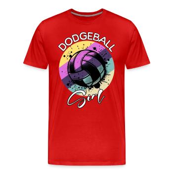 Fille de ballon chasseur - T-shirt bio Premium Homme - rouge - Devant - Damien (186cm)
