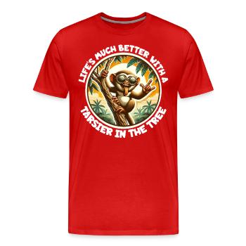Koboldmaki Spruch - Männer Premium Bio T-Shirt - Rot - Vorne - Damien (186cm)
