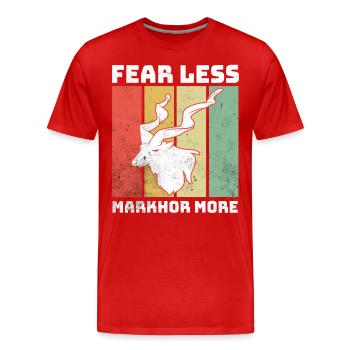 Markhor Screw Goat - Men's Premium Organic T-Shirt - red - Front - Damien (186cm)