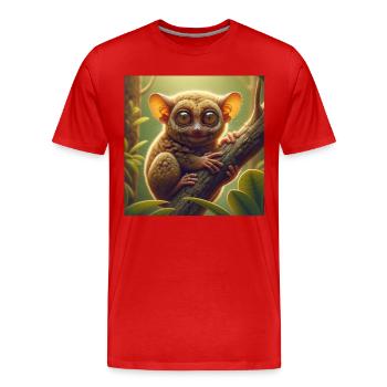 Tarsier Koboldmaki - Männer Premium Bio T-Shirt - Rot - Vorne - Damien (186cm)