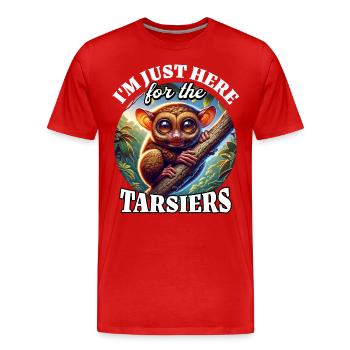 Lustige Koboldmaki Sprüche - Männer Premium Bio T-Shirt - Rot - Vorne - Damien (186cm)