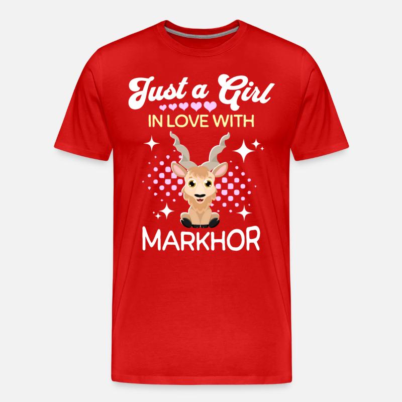 Schraubenziege Mädchen Markhor - Männer Premium Bio T-Shirt - Rot