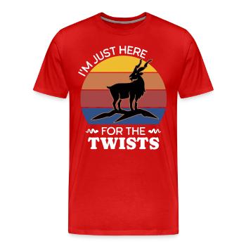 Markhor Screw Goat - Men's Premium Organic T-Shirt - red - Front - Damien (186cm)