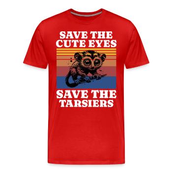 Save Tarsier - Männer Premium Bio T-Shirt - Rot - Vorne - Damien (186cm)