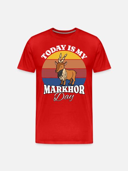 Screw goat Markhor - Men's Premium Organic T-Shirt - red