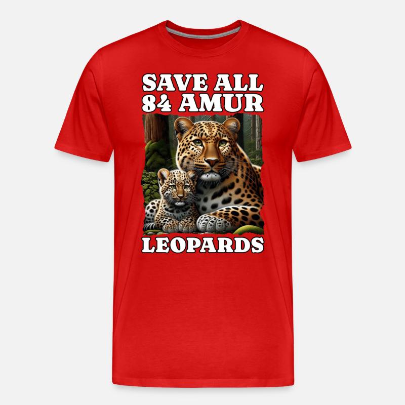 Save Amurleopard - Männer Premium Bio T-Shirt - Rot