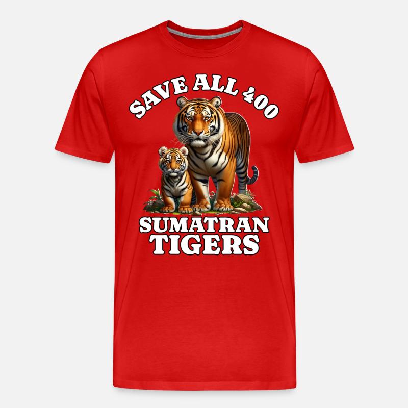 Save Sumatra Tiger - Männer Premium Bio T-Shirt - Rot