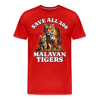 Save Malaysia Tiger - Men's Premium Organic T-Shirt - red - Front - Damien (186cm)