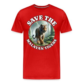 Malaysia Tiger - Men's Premium Organic T-Shirt - red - Front - Damien (186cm)