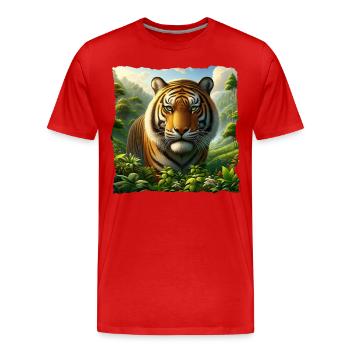 Malaysia Tiger - Men's Premium Organic T-Shirt - red - Front - Damien (186cm)