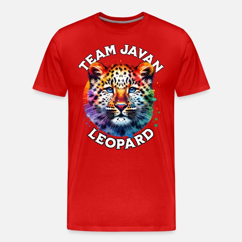 Java Leopard Sayings - Men's Premium Organic T-Shirt - red