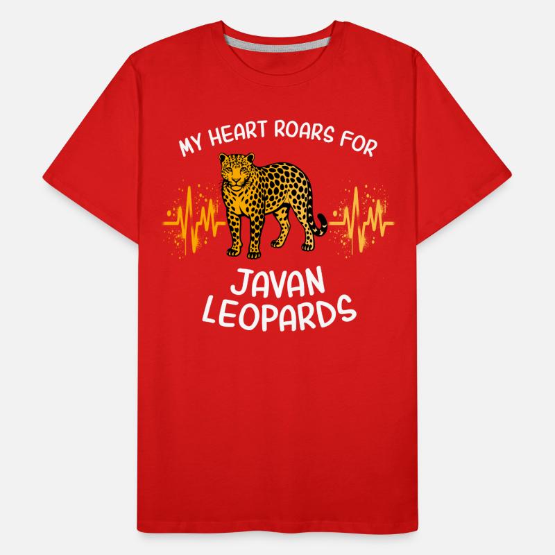 Java Leopard Herzlinie Männer Premium Bio T-Shirt