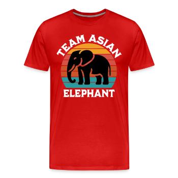 Asian elephant - Men's Premium Organic T-Shirt - red - Front - Damien (186cm)
