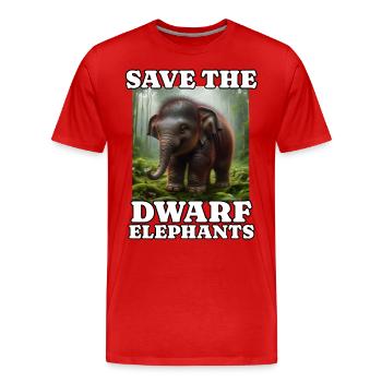 Dwarf elephant - Men's Premium Organic T-Shirt - red - Front - Damien (186cm)