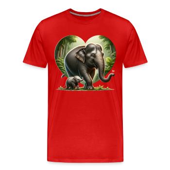 Dwarf elephant - Men's Premium Organic T-Shirt - red - Front - Damien (186cm)