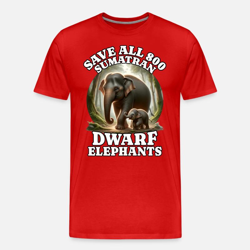 Save Dwarf Elephant - Men's Premium Organic T-Shirt - red