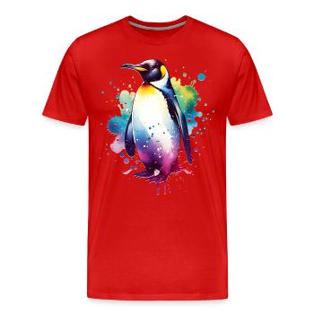 Manchot des Galápagos - T-shirt bio Premium Homme - rouge - Devant - Damien (186cm)