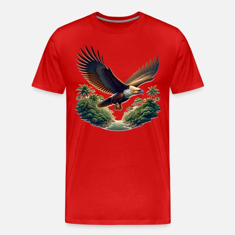 Monkey Eagle - Men's Premium Organic T-Shirt - red