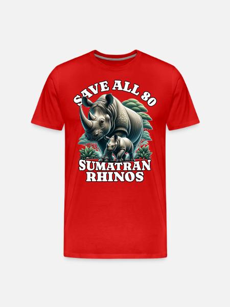 Save Rhino Nashorn - Men's Premium Organic T-Shirt - red