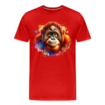Orang-outan - T-shirt bio Premium Homme - rouge - Devant - Damien (186cm)