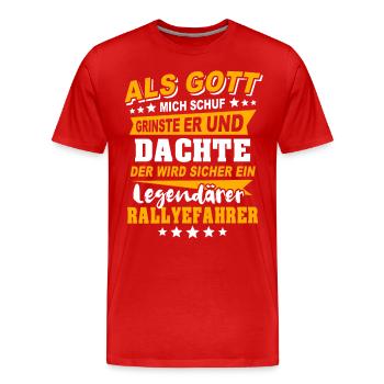 Pilote de rallye - T-shirt bio Premium Homme - rouge - Devant - Damien (186cm)