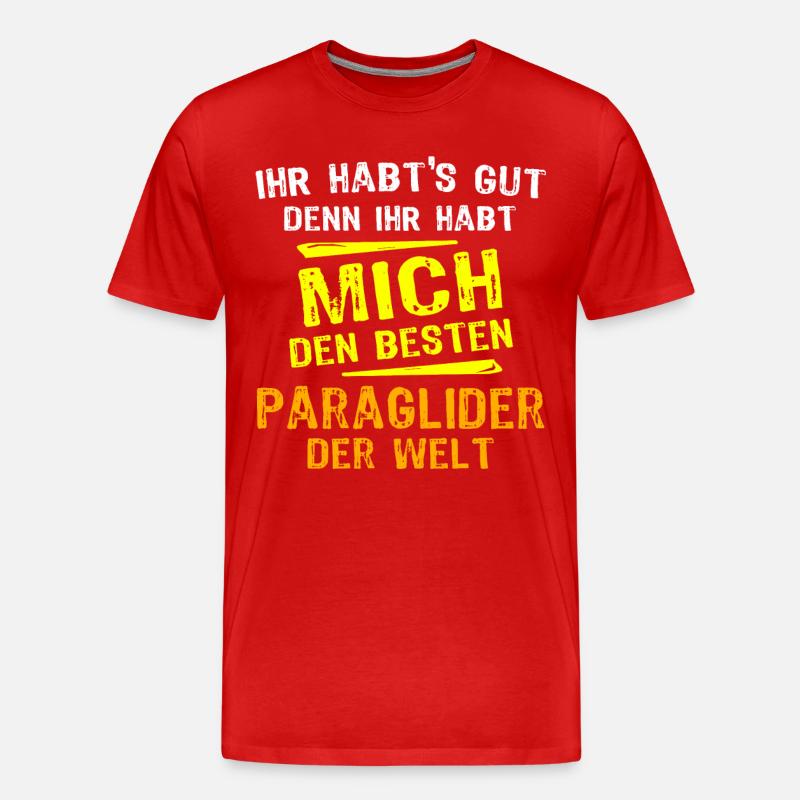 Paraglider Geschenk - Männer Premium Bio T-Shirt - Rot