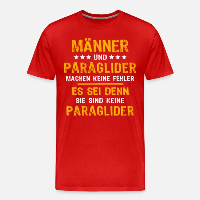 Paraglider Paragliding - Männer Premium Bio T-Shirt - Rot