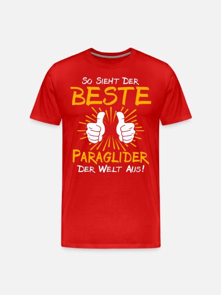 Paraglider Geschenkidee - Männer Premium Bio T-Shirt - Rot