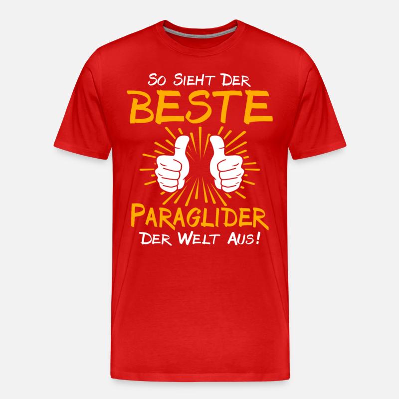Paraglider Geschenkidee - Männer Premium Bio T-Shirt - Rot