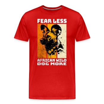 Chien sauvage africain Afrikanischer Wildhund - T-shirt bio Premium Homme - rouge - Devant - Damien (186cm)