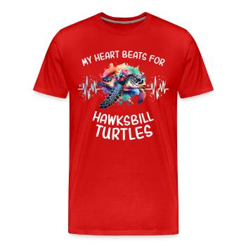 Karettschildkröte Herzlinie - Männer Premium Bio T-Shirt - Rot - Vorne - Damien (186cm)