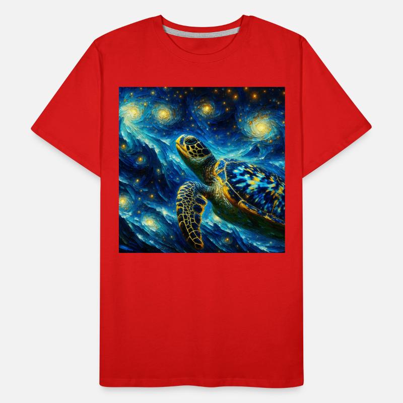 Hawksbill turtle Starry Night Men's Premium Organic T-Shirt