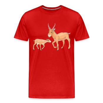 Saiga Antelope - Men's Premium Organic T-Shirt - red - Front - Damien (186cm)