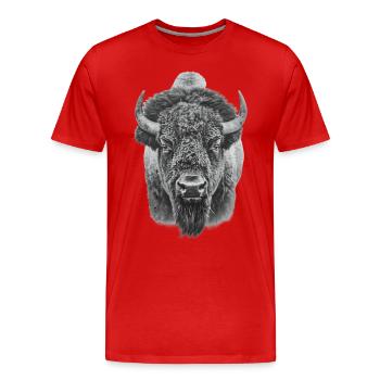 Bison Bison des prairies - T-shirt bio Premium Homme - rouge - Devant - Damien (186cm)
