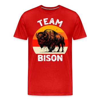Dictons amusants de buffle - T-shirt bio Premium Homme - rouge - Devant - Damien (186cm)