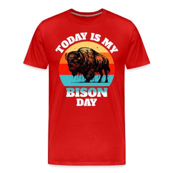 Bison de bison - T-shirt bio Premium Homme - rouge - Devant - Damien (186cm)