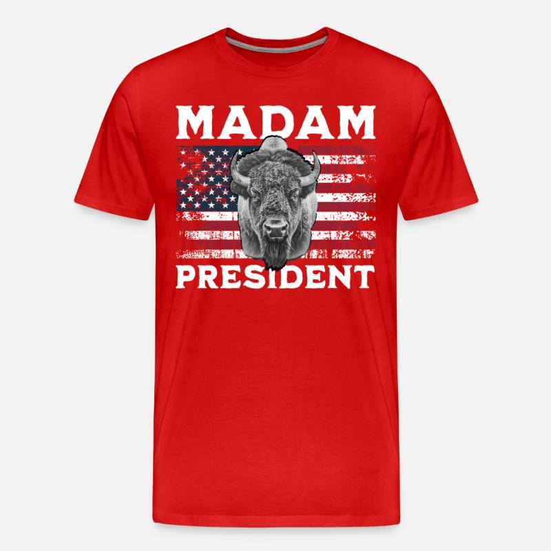Bison US - Männer Premium Bio T-Shirt - Rot