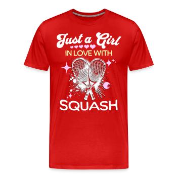 Squash Filles - T-shirt bio Premium Homme - rouge - Devant - Damien (186cm)