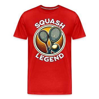 Légende du squash - T-shirt bio Premium Homme - rouge - Devant - Damien (186cm)