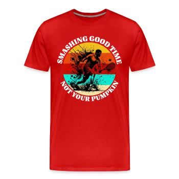 Squash Papa - Männer Premium Bio T-Shirt - Rot - Vorne - Damien (186cm)